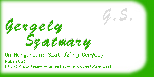 gergely szatmary business card